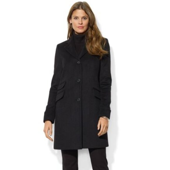 Lauren Ralph Lauren single breasted wool blend coat